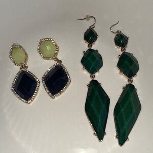 & Other Stories Emerald Green Faceted Drop Earrings